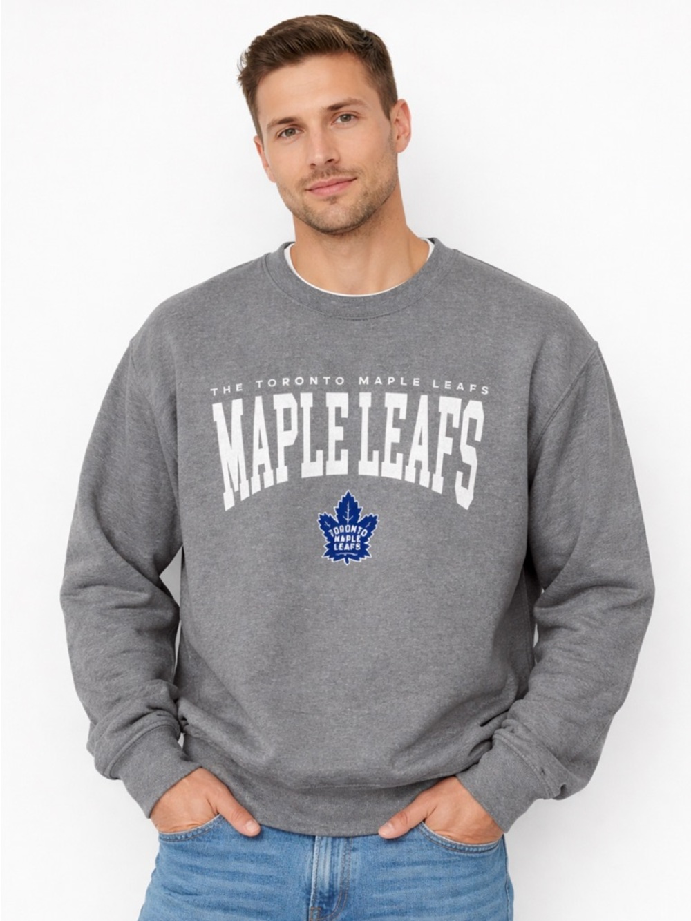 Mitchell & Ness Toronto Maple Leafs Crewneck Sweatshirt Grey XL